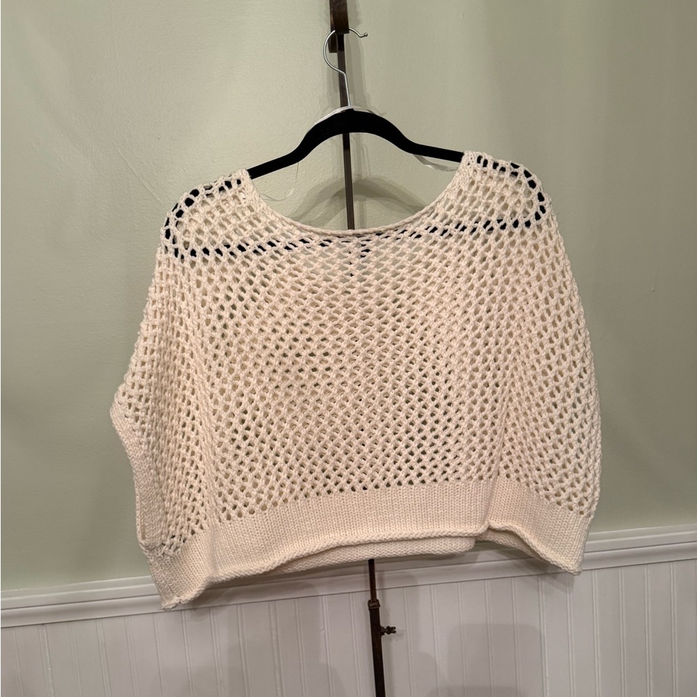 Torrid Open Stitch Pullover Oversized Cropped Sweater Size 0 - Picture 5 of 6